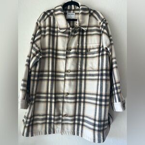 Old Navy Cream and Black Plaid Jacket